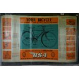 1940's Original BSA Bicycle Advertising Poster ' Your Bicycle, how to choose it - how to ride it -