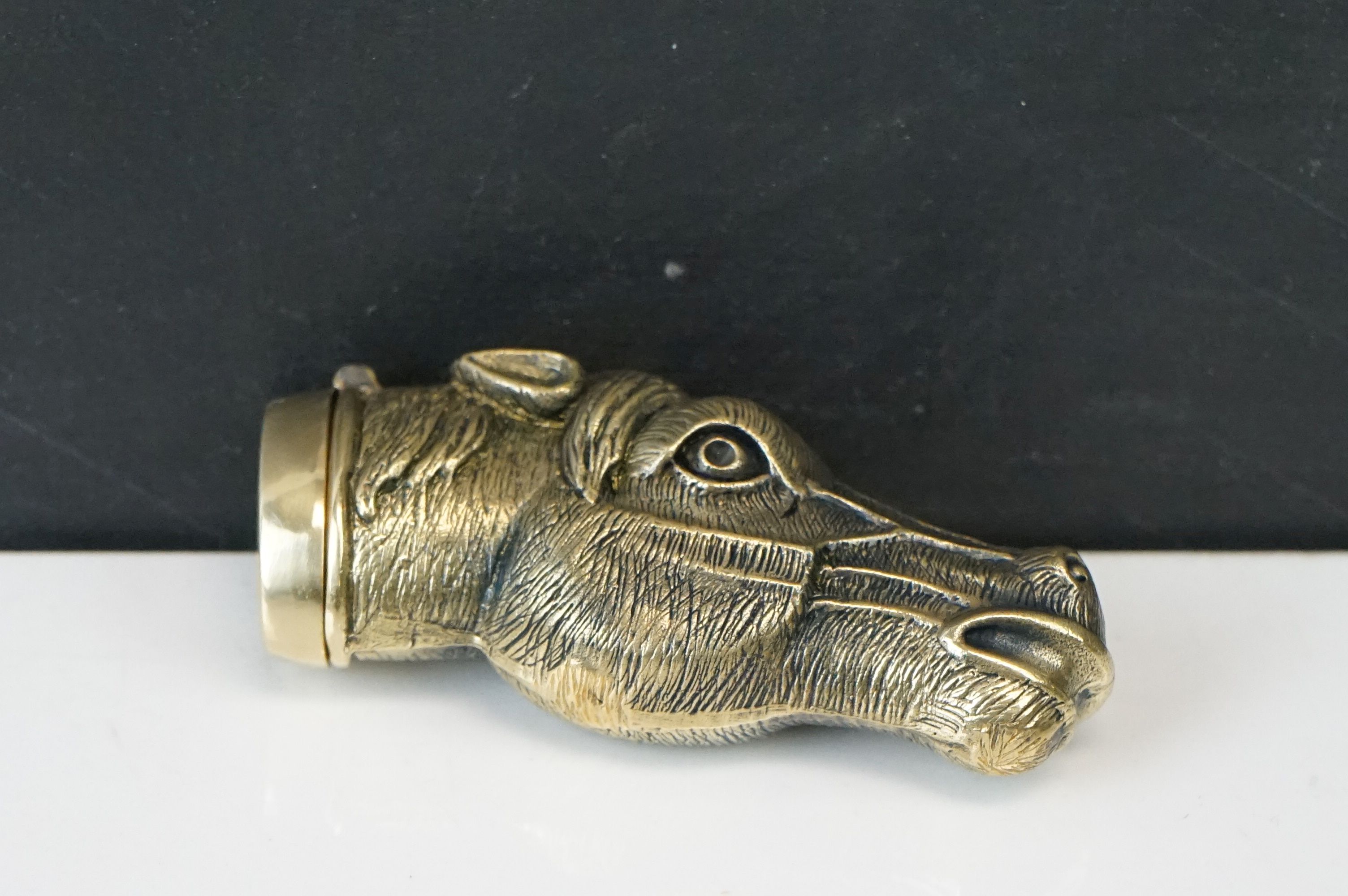 Brass horses head vesta case - Image 2 of 4
