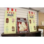 Three contemporary Ice Cream advertising signs to include 2 x Walls and Mr Whippy