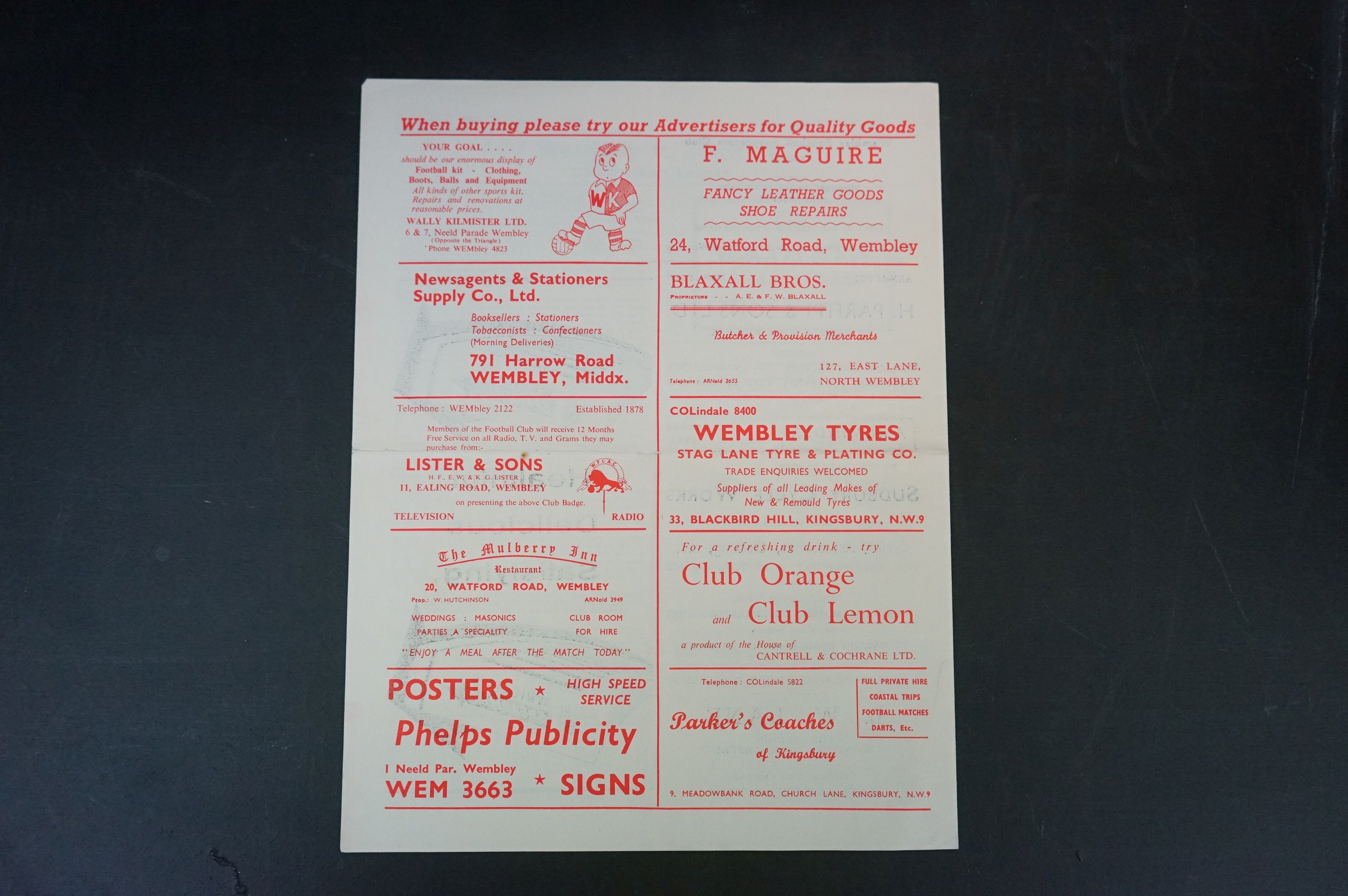 None League Football Programmes - Four 1950s Wembley home programmes to include Reserves v Slough - Bild 7 aus 14