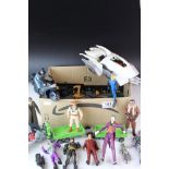 Collection of TV and Film Toy Action Figures including Doctor Who, Batman, Harry Potter together