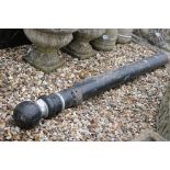 Antique Cast Iron Post, with a name plaque (text illegible), 151cms high