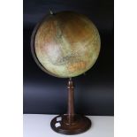 AN early 20th century Antique Aard Globe by Wagner and Debes of Lepzig.