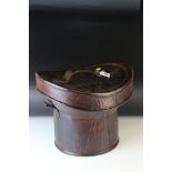 19th century Leather Top Hat Box