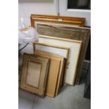A group of paintings and prints to include a pair of antique maple framed prints of 19th gents