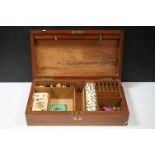 A vintage wooden cased games compendium (Incomplete).
