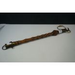 A George III period fruitwood and brass cosh / fishing priest, approx 43.5cm in length.