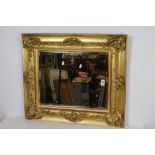 Rectangular Plaster Gilt Wall Mirror, 64cms x 73cms