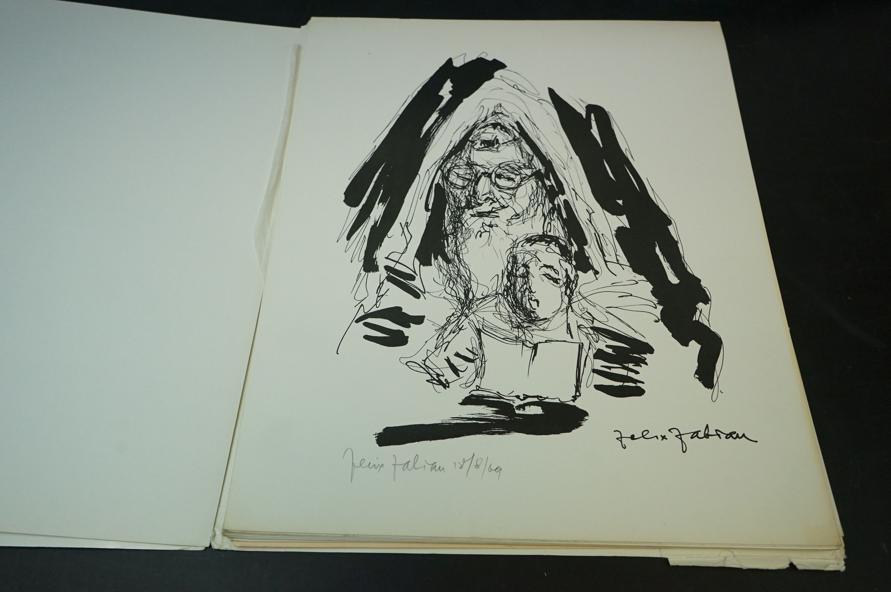 Felix Fabian 1913 - 1979 a portfolio of 14 original lithographs drawings published 1968. - Image 4 of 19