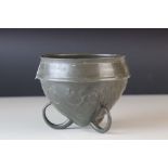 Early 20th century Arts and Crafts / Art Nouveau Pewter Tudric style bowl with leaf and berry