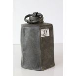 18th century Pewter Tea Canister with all over punch work decoration dated 1754