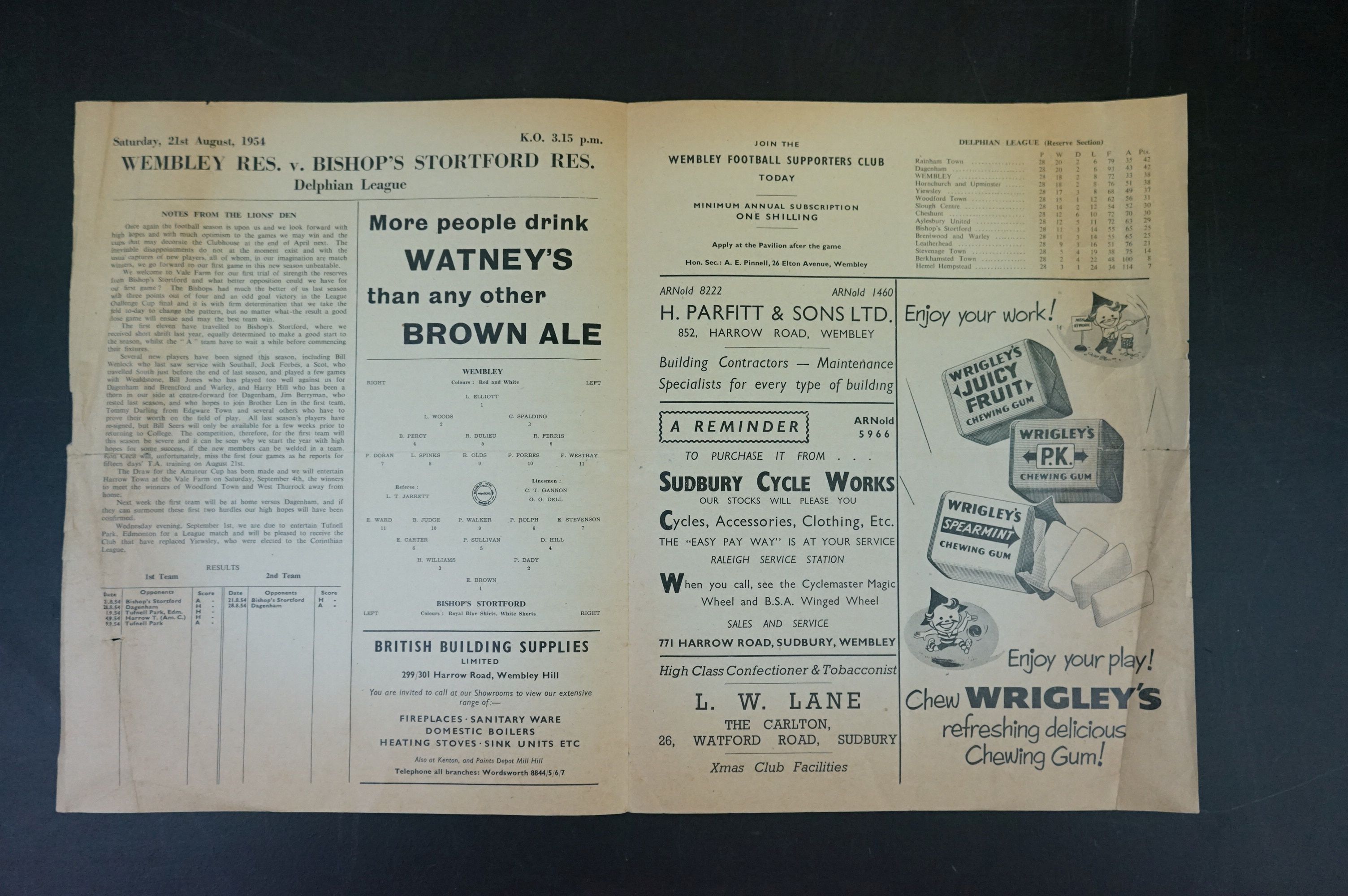 None League Football Programmes - Four 1950s Wembley home programmes to include Reserves v Slough - Bild 3 aus 14