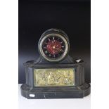 19th C Belge noir mantel clock, 35 x 35