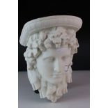 A Copeland style bisque wall bracket in the form of a classical female head.