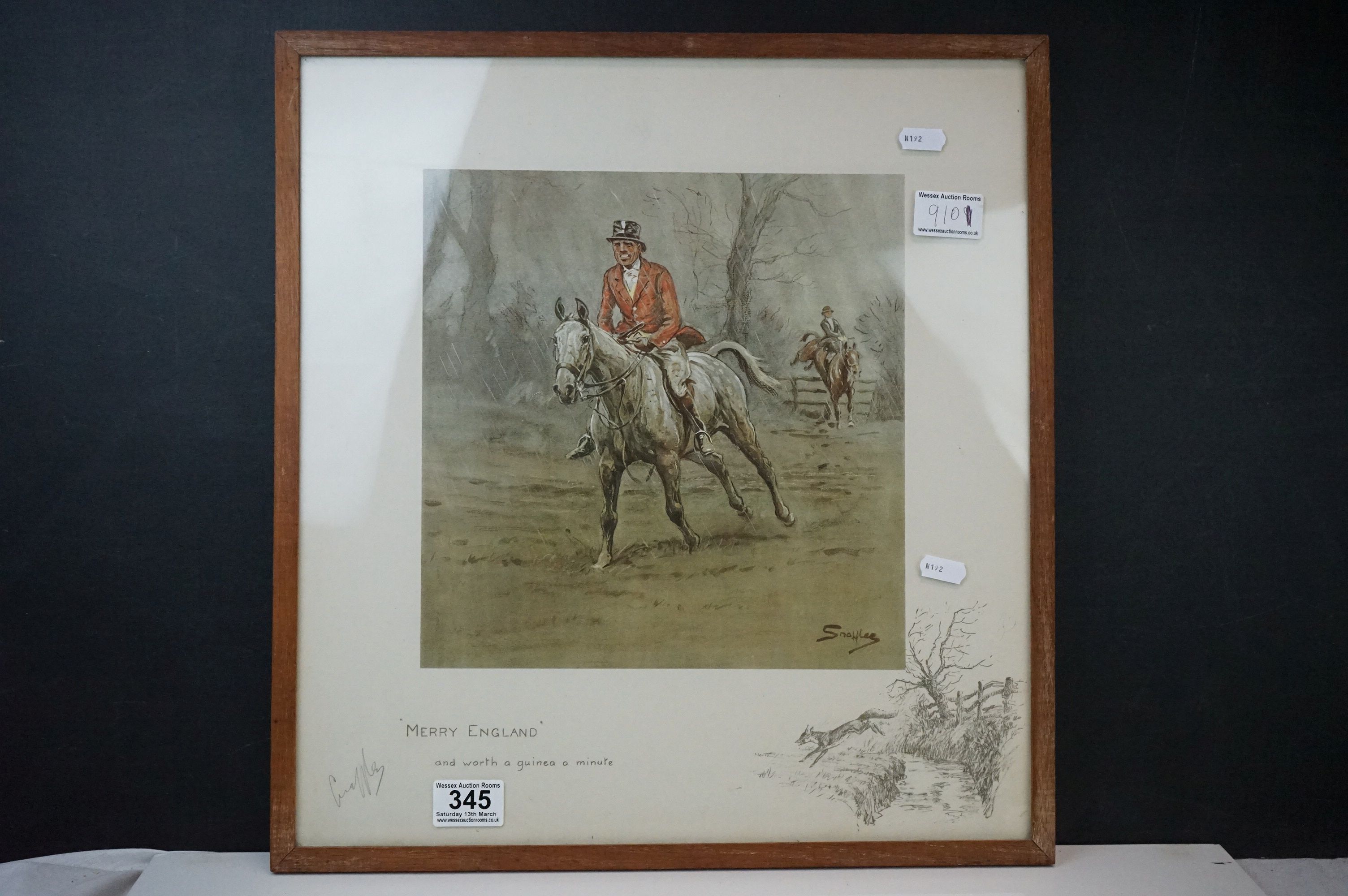Snaffles Charles Johnson Payne 1884-1967 Merry England circa 1927 hand coloured print signed in