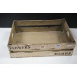 Wooden Flower Picking Herb Crate