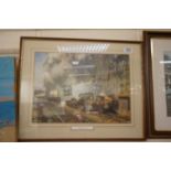 Framed & glazed print of the Cathedrals Express Steam Train by Terrence Cuneo