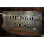 vintage brass plaque Nightingale House.