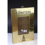 Advertising - Late 19th / Early 20th century ' Schweppes ' Brass Mounted Hotel / Restaurant Menu