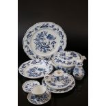 A Blue Danube pattern blue and white comprehensive dinner service.