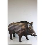 Large Fibreglass Shop Display Model in the form of a Wild Boar, 97cms long x 60cms high