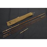 Sharpes of Aberdeen - "Speycaster" - an unusual three piece 13' spliced joint cane salmon rod,