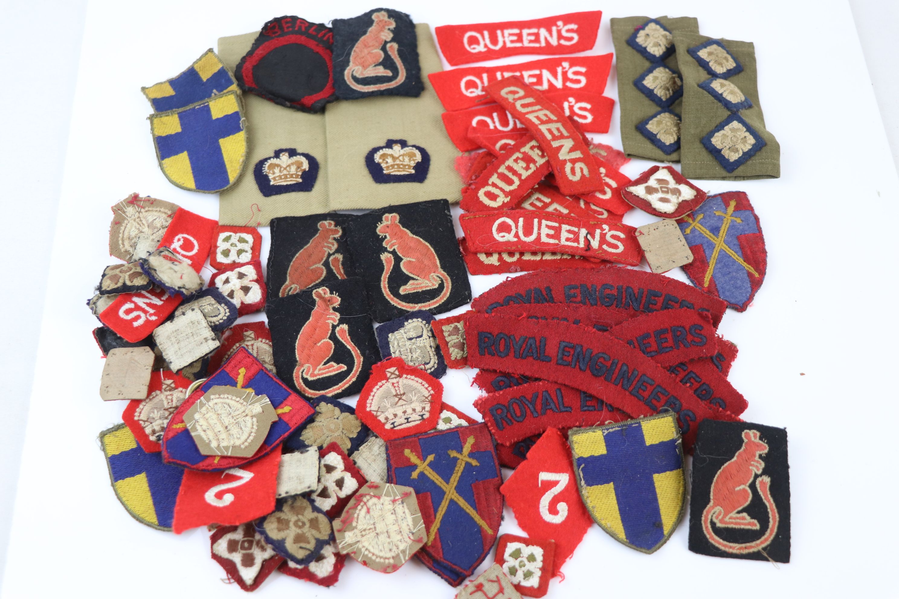 A Large Collection Of Mainly World War Two Era British Military Cloth Badges To Include Regimental