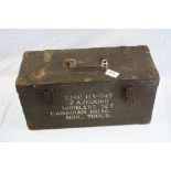 A Vintage Wooden Military Tool Box.