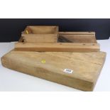 Vintage Pine Cabbage Slicer and a Heavy Kitchen Chopping Board