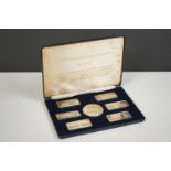 A fully hallmarked sterling silver ingot set made in 1975 to commemorate the UK membership of the