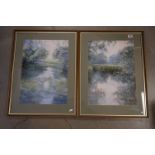 Pair of B Whitefield Landscape Pictures, 36cms x 52cms, framed and glazed