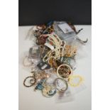 A collection of mainly vintage costume jewellery.