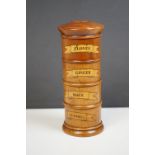 Fruitwood four section spice tower