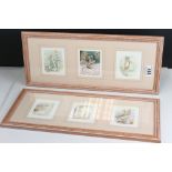 Framed and glazed Frederick Warne & Co Ltd 1986 Beatrix Potter prints, numbers 991A & 992A