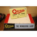 Mid 20th century Shop Display / Advertising ' Osram Lamps and Tubes ' Hanging Sign, 36cms wide