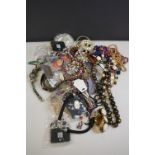 A collection of mainly vintage costume jewellery.