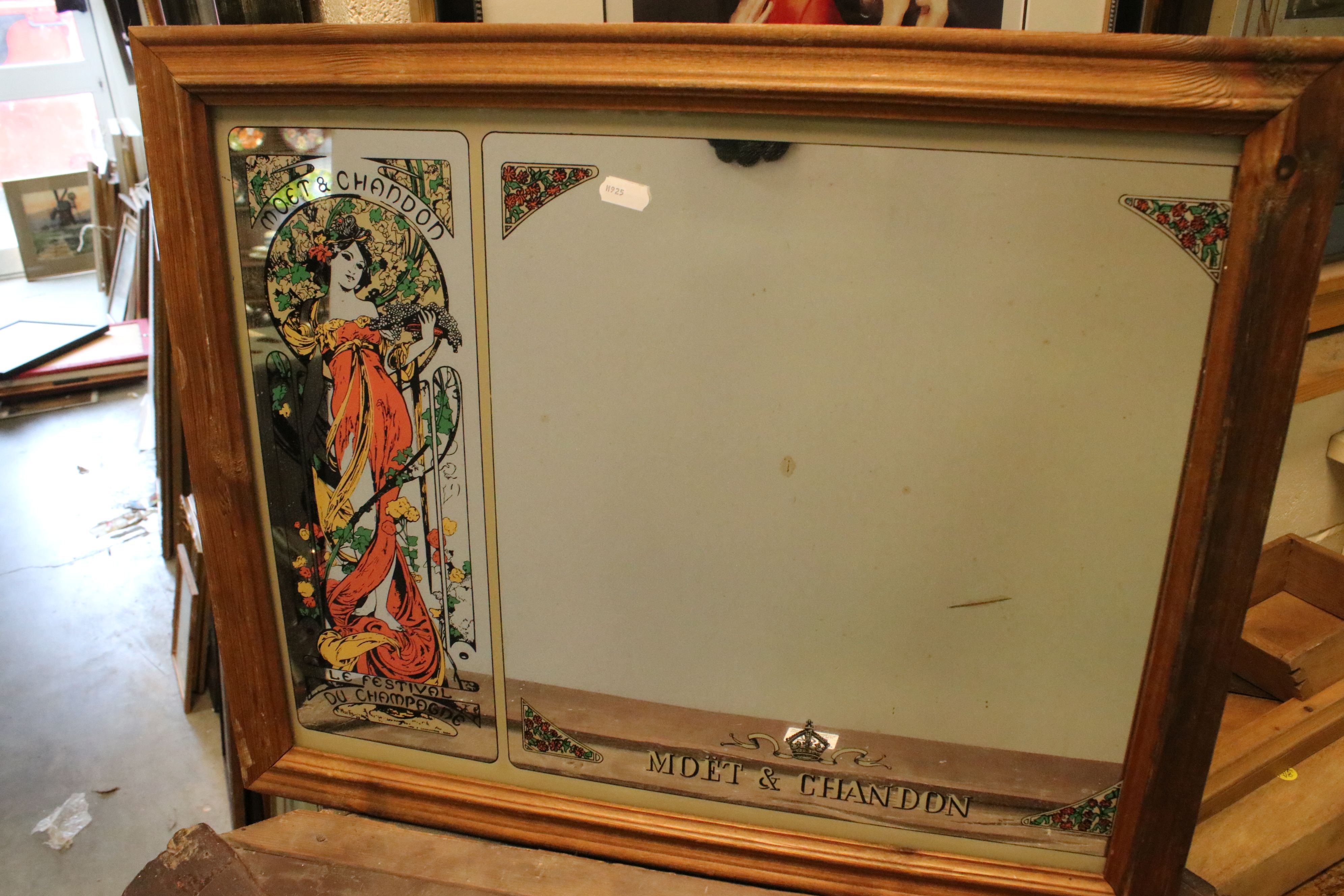 A pair of London Pride vintage pub mirrors, two similar Art Deco Style Moet & Chandon mirrors - Image 6 of 9