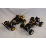 A 2WD electric hyper off road racer buggy 1/10 vintage chassis only together with 4WD vintage