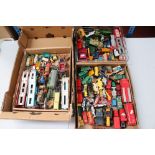 A collection of vintage playworn diecast vehicles to include Dinky, Corgi, Matchbox and Tonka.