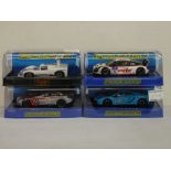 Four cased ltd edn Retailer Range Presentation Scalextric slot cars C2968 Chaparral 2F, C3118