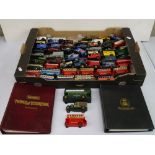Collection of 50+ loose diecast buses and commercial vehicles, some playworn, to include Lledo and