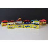 10 Boxed Matchbox 75 Series diecast models to include 54 Ford Capri in pink, 11 Flying Bug in red,