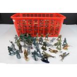 A quantity of mainly world war two Axis & Allied plastic soldiers to include Britains.