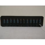 Set of 12 x John Hill & Co Royal Air Force metal figures circa 1939, attached to card with strings