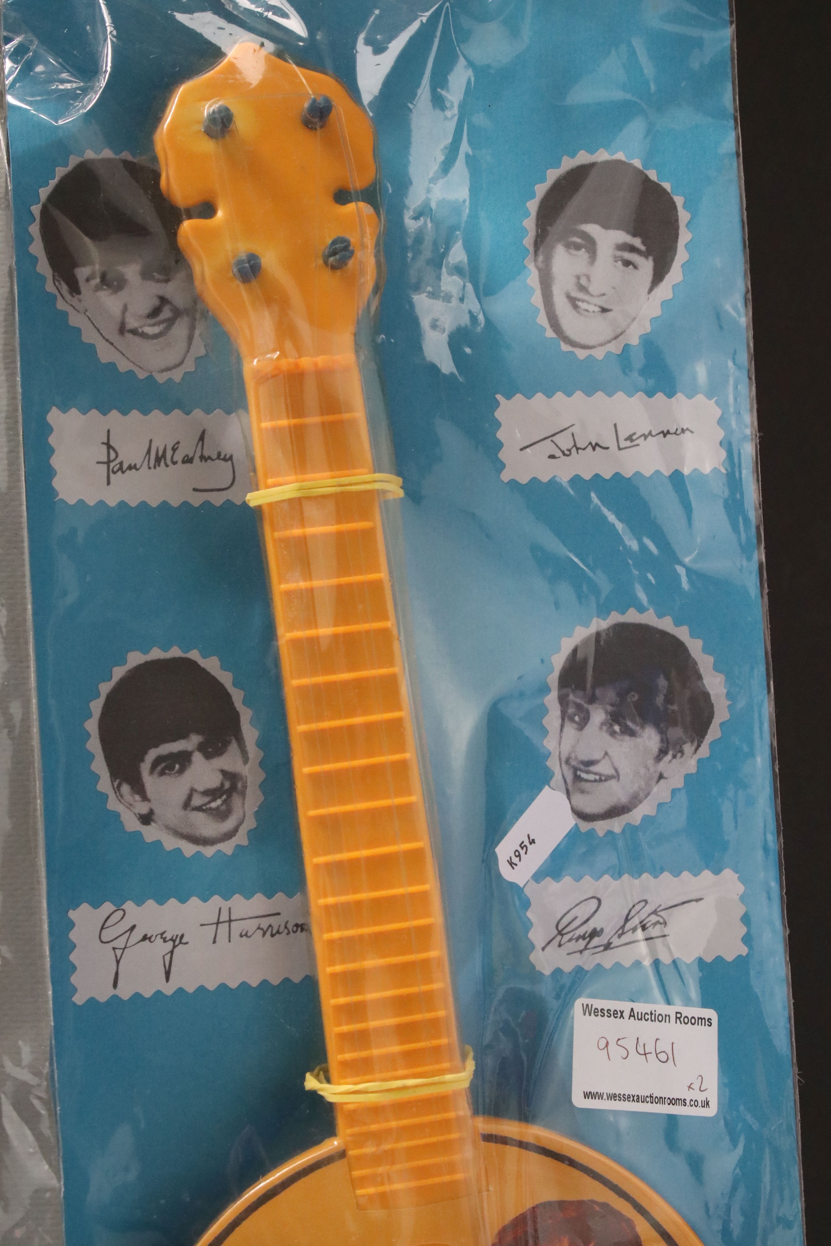 Music Toys - Two 1960s The Beatles plastic toy guitars with original cards within bags, excellent - Image 3 of 4