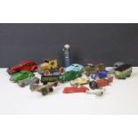 Quantity of early - mid 20th C tin plate and diecast vehicles, showing play wear, to include