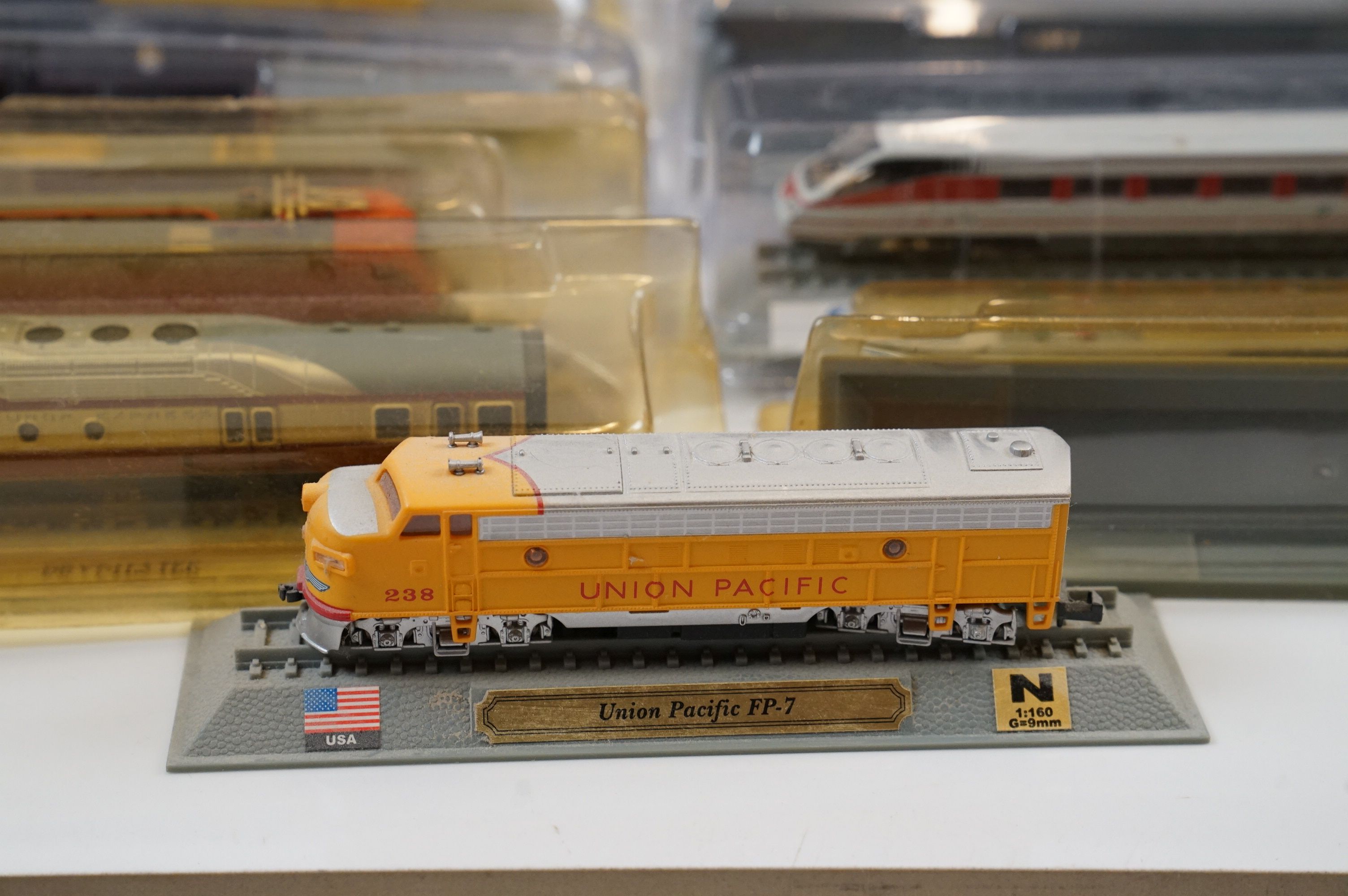 23 Boxed Del Prado model locomotives on stands - Image 2 of 8