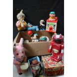 Group of mixed toys to include Fisher Price Jack In The Box, boxed Jumbo The Bubble Blowing