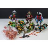 Teenage Mutant Ninja Turtles - Four original Playmates TMNT action figures to include Leonardo,