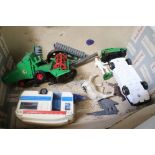 Group of play worn diecast vehicles to include Dinky, Corgi and Britains, featuring Corgi Magic